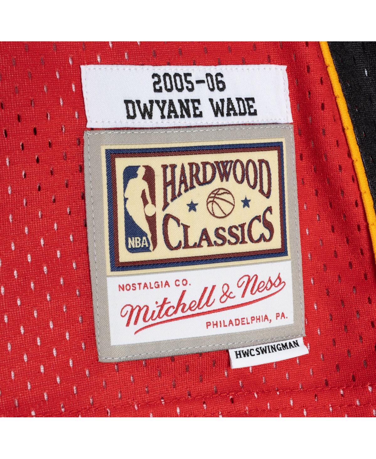 Men's Mitchell & Ness Dwyane Wade Red Miami Heat Hardwood Classics 2005-06 Split Swingman Jersey - Red