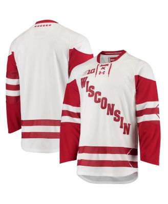 Men's White Wisconsin Badgers UA Replica Hockey Jersey