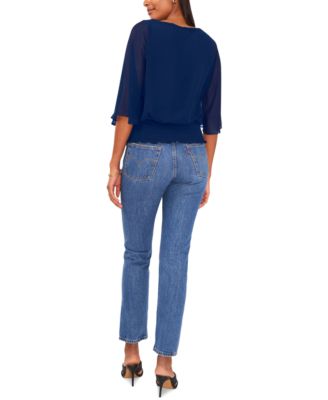 Women's Smocked-Waist Top