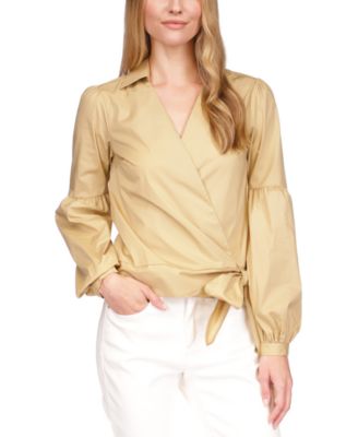 Michael Kors - Women's Cotton Wrap Balloon-Sleeve Top