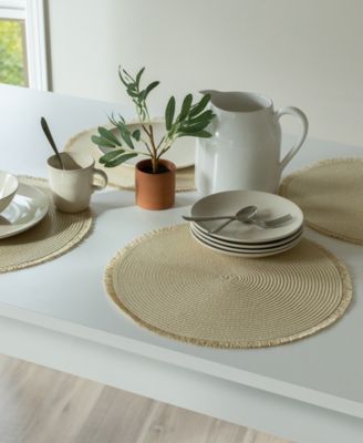 Benson Mills - Fringed Round Paper Placemat, Set of 4