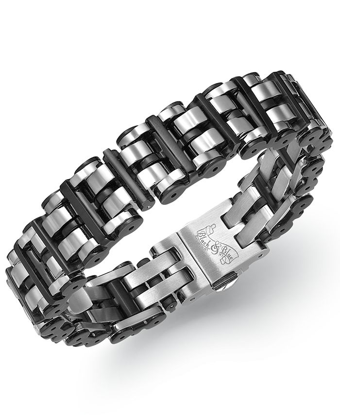 Macy's Men's Black Hardware Link Bracelet in Stainless Steel Macy's