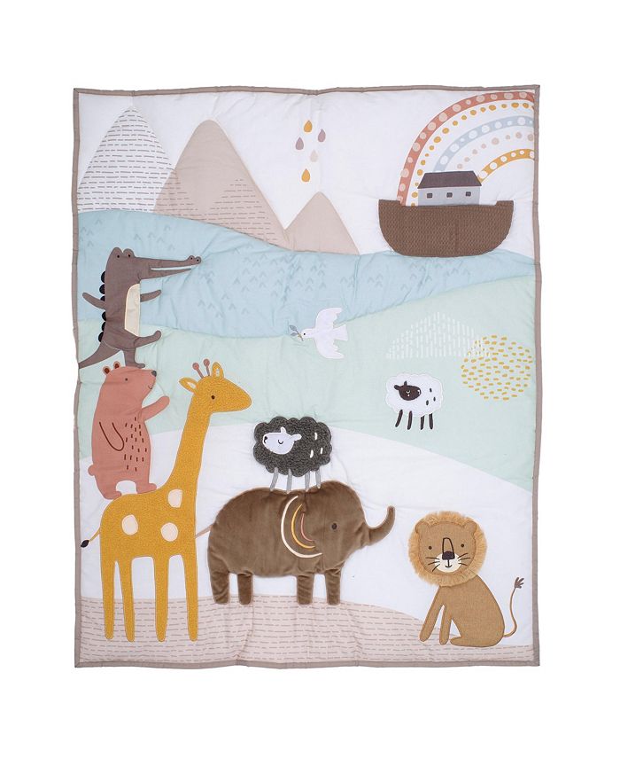 Lambs & Ivy Baby Noah 3Piece Animals/Ark Baby Crib Bedding Set Blue/Brown Macy's