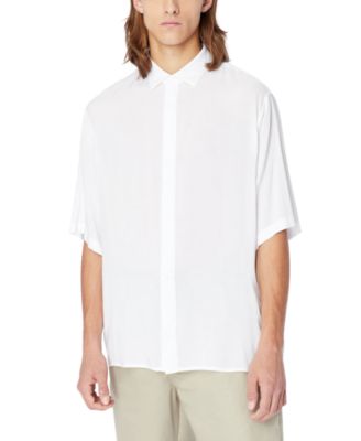 A|X Armani Exchange - Men's Oversized Short-Sleeve Lightweight Button-Front Shirt