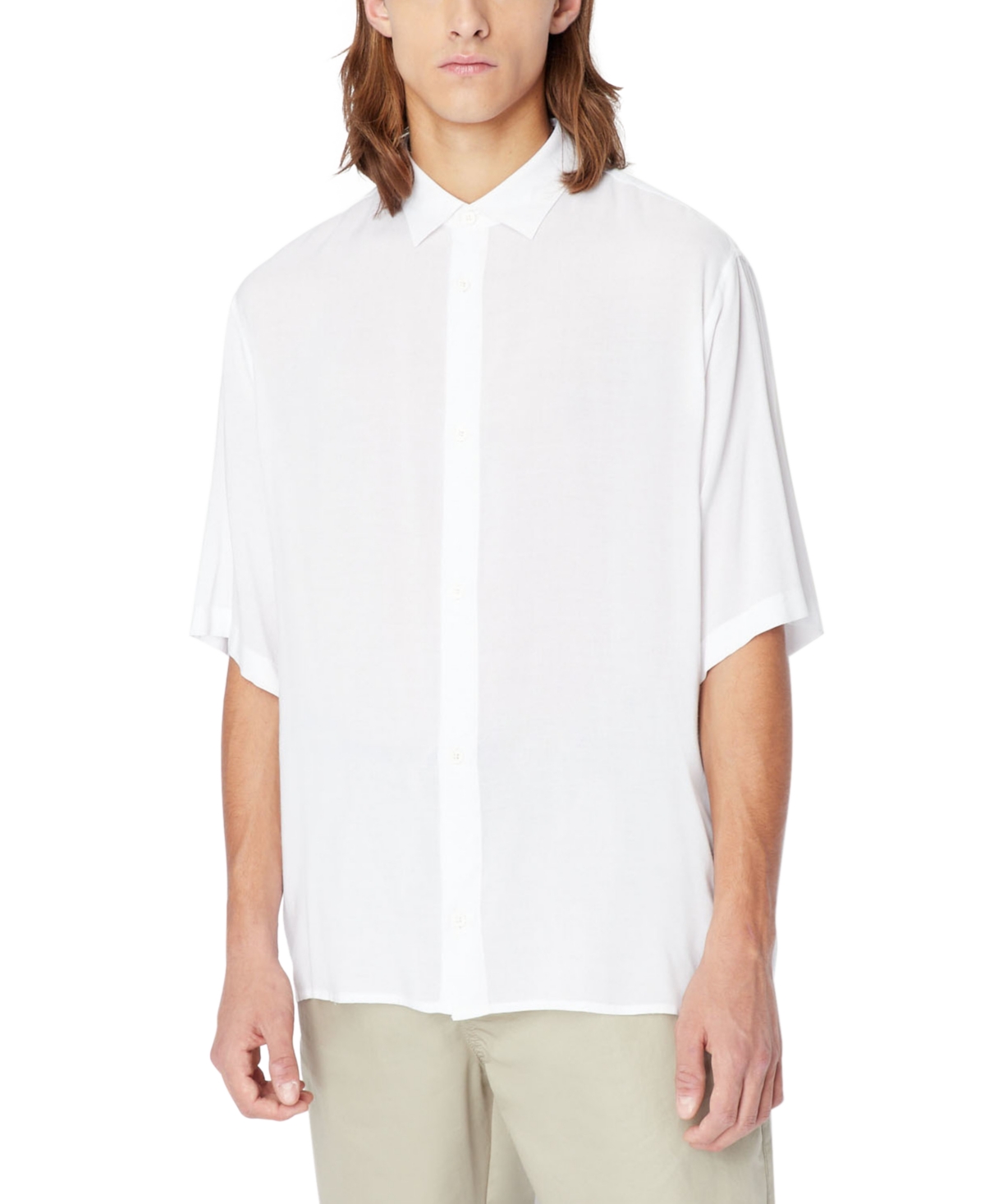 Ax Armani Exchange A X Armani Exchange Men's Oversized Button-front Shirt In White