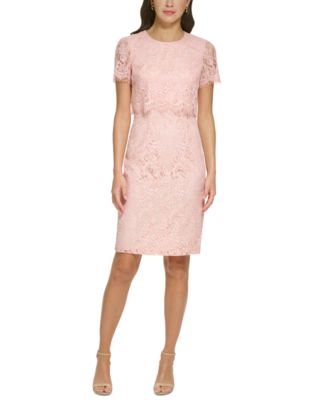 Vince Camuto Women s Lace Short Sleeve Popover Bodycon Dress Macy s