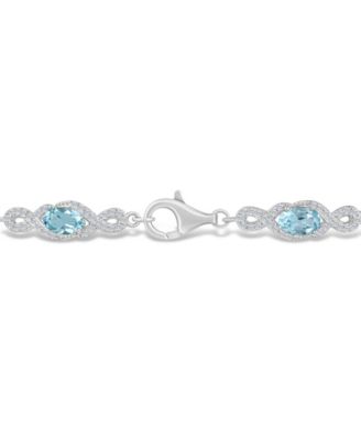 Sky Blue Topaz and White Topaz Bracelet (4-1/2 ct. t.w and 2 ct. t.w) in Sterling Silver