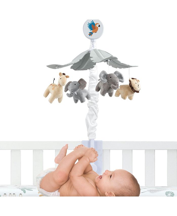 Lambs & Ivy Jungle Friends Musical Baby Crib Mobile Animals Soother Toy