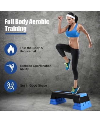 Aerobic Exercise Stepper Trainer W/Riser Adjustable Height