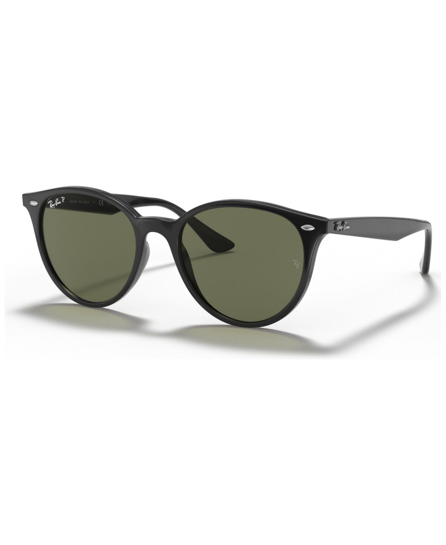 Женские солнцезащитные очки Ray-Ban Polarized Sunglasses, RB4305 53, цвет: Чёрный / Зелёный — фото 1