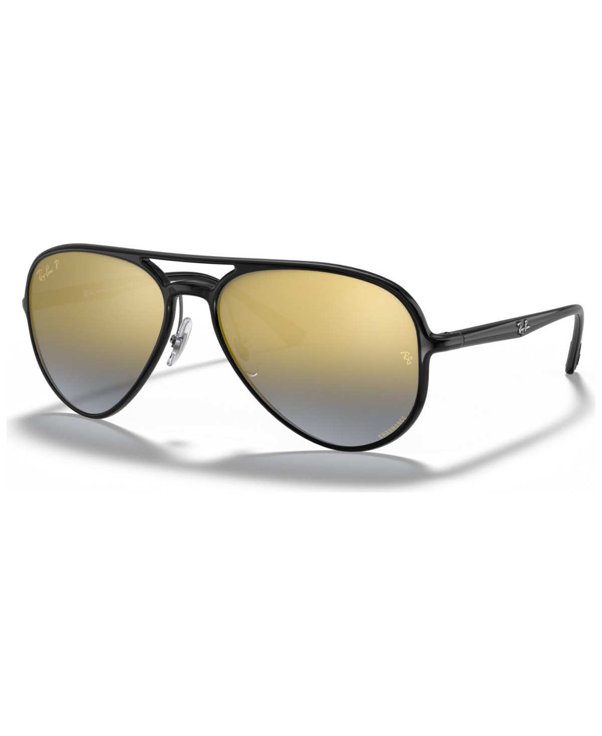 Ray Ban Rb4320ch Chromance Sunglasses Tortoise Frame Violet Lenses Polarized 58-16 In Black,blue Mirror Gold