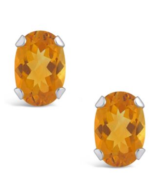 Gemstone Stud Earrings in 10k White Gold