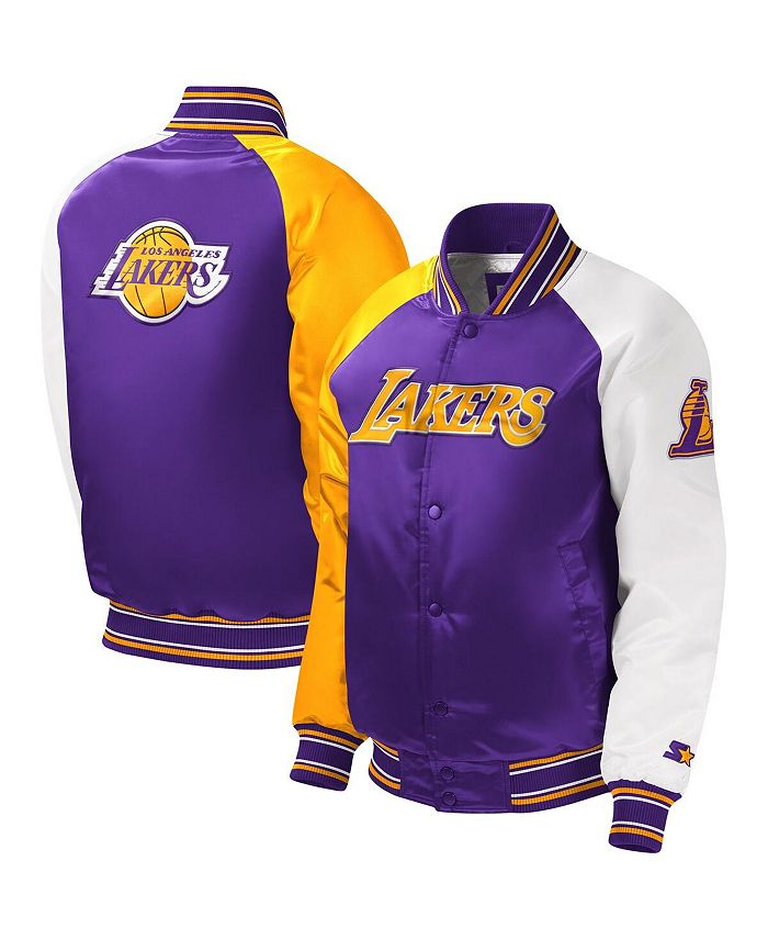 Starter Big Boys and Girls Purple Los Angeles Lakers Raglan Full-Snap Varsity  Jacket - Macy's