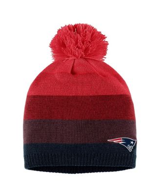 Women's Red New England Patriots Ombre Pom Knit Hat and Scarf Set