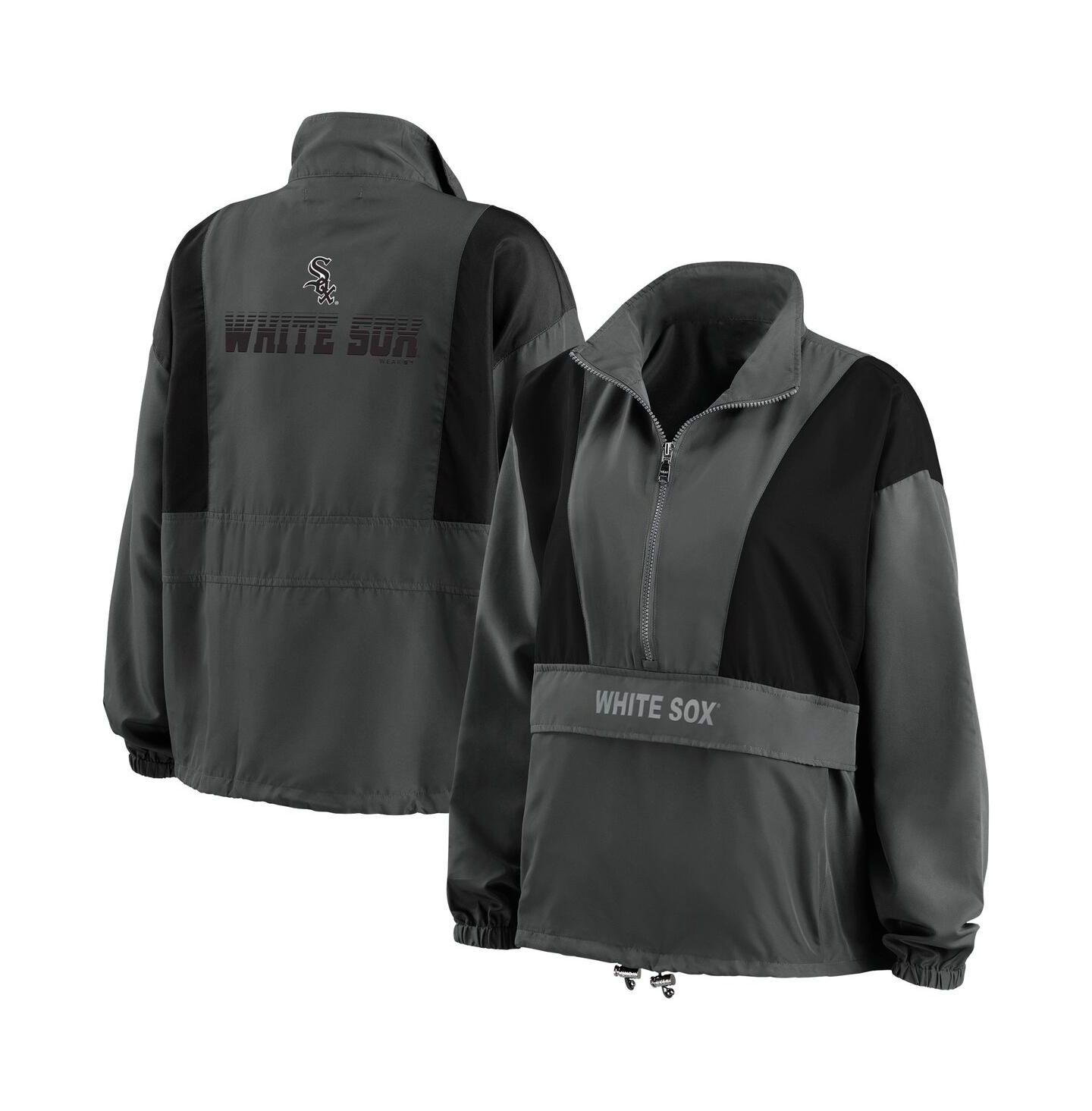 Женская куртка WEAR by Erin Andrews Charcoal Chicago White Sox Packable Half-Zip — фото 1