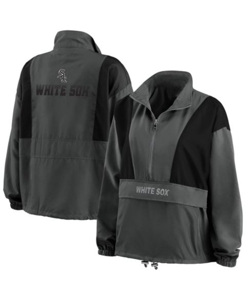 Женские куртки WEAR by Erin Andrews Women's Charcoal Chicago White Sox Packable Half-Zip Jacket
