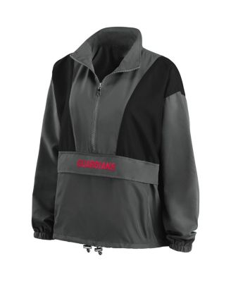 Women's Charcoal Cleveland Guardians Packable Half-Zip Jacket