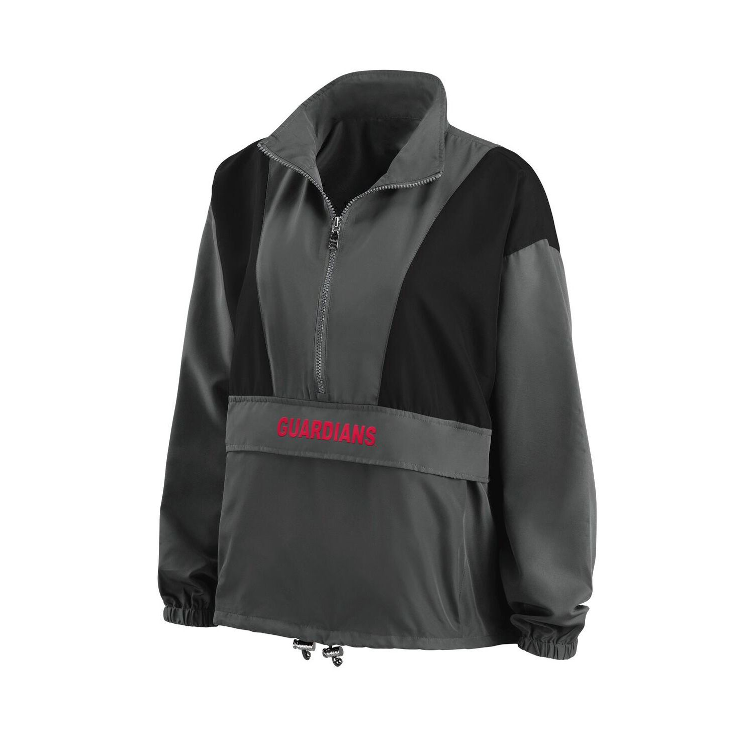 Women's Charcoal Cleveland Guardians Packable Half-Zip Jacket