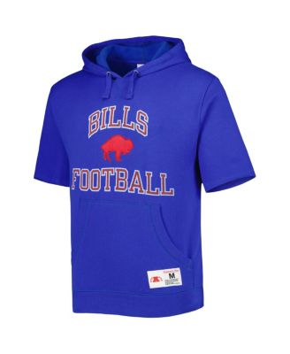 Men's Royal Buffalo Bills Washed Short Sleeve Pullover Hoodie