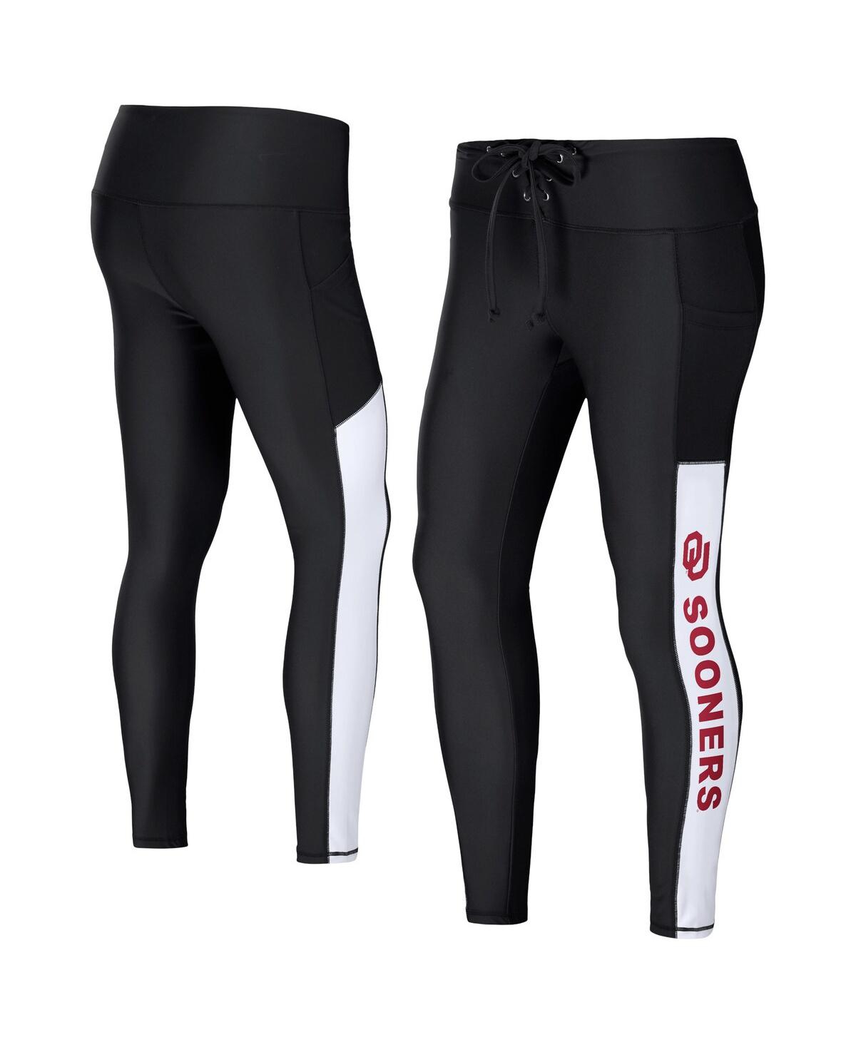 Women's Wear by Erin Andrews Black Oklahoma Sooners Rib Knit Leggings - Black