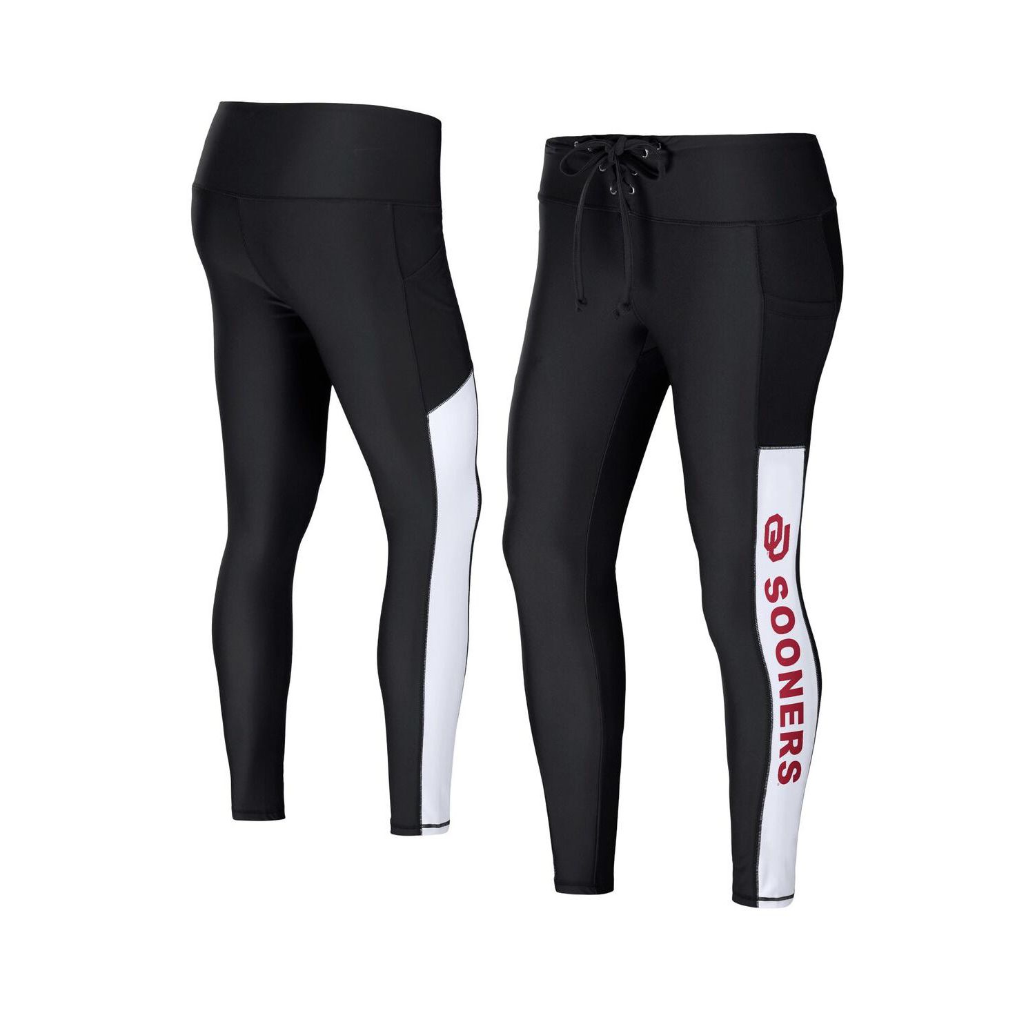 Women's Black Oklahoma Sooners Rib Knit Leggings