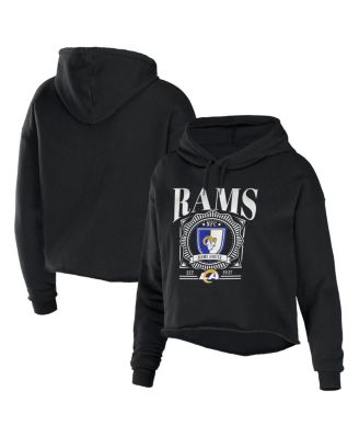 Women's WEAR by Erin Andrews White Los Angeles Rams Celebration Cropped Long  Sleeve T-Shirt