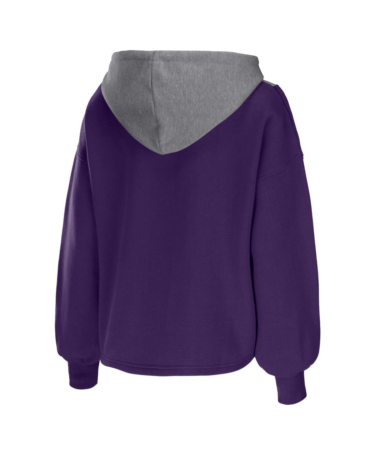 Shop Wear By Erin Andrews Women's  Purple Phoenix Suns Pieced Quarter-zip Hoodie Jacket