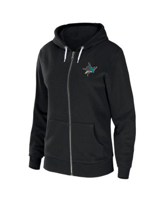 Women's Black San Jose Sharks Sponge Fleece Full-Zip Hoodie