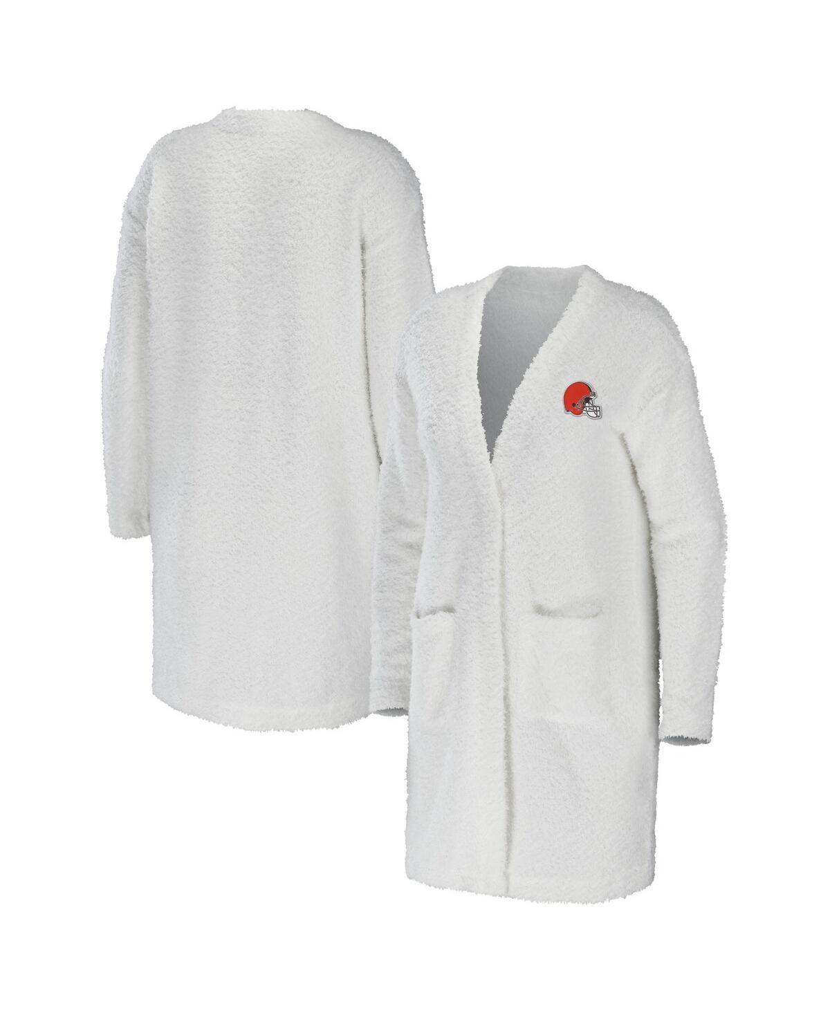 Women's Wear by Erin AndrewsCleveland Browns Cozy Lounge Cardigan Sweater - Cream