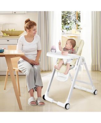 Costway Baby Folding Convertible High Chair Adjustable Height Recline ...