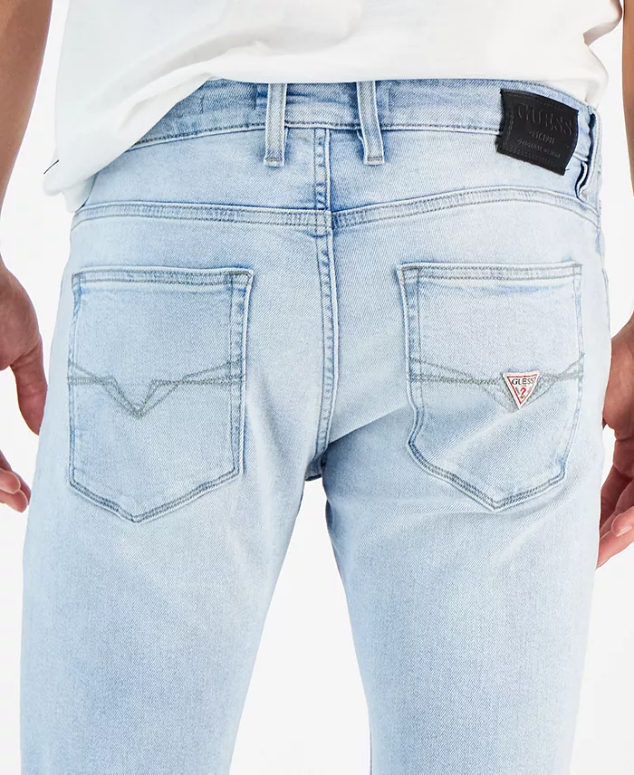 Men's Light-Wash Slim Tapered Fit Jeans - thumbnail 7