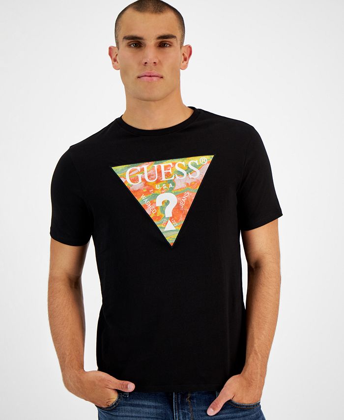 GUESS Men's Classic-Fit Triangle Logo Graphic T-Shirt Macy's