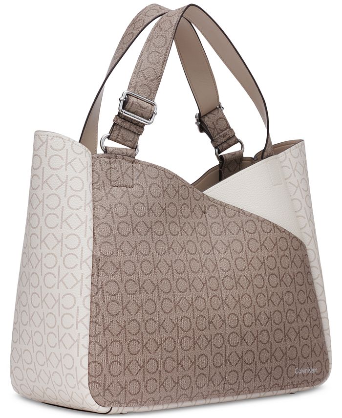 Calvin Klein Zoe Signature Colorblock Tote with Pouch Macy's
