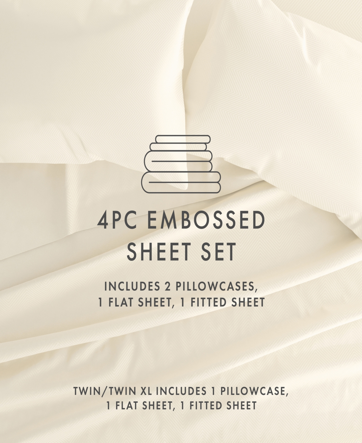 Expressed In Embossed by The Home Collection Checkered 3 Piece Bed Sheet Set,
