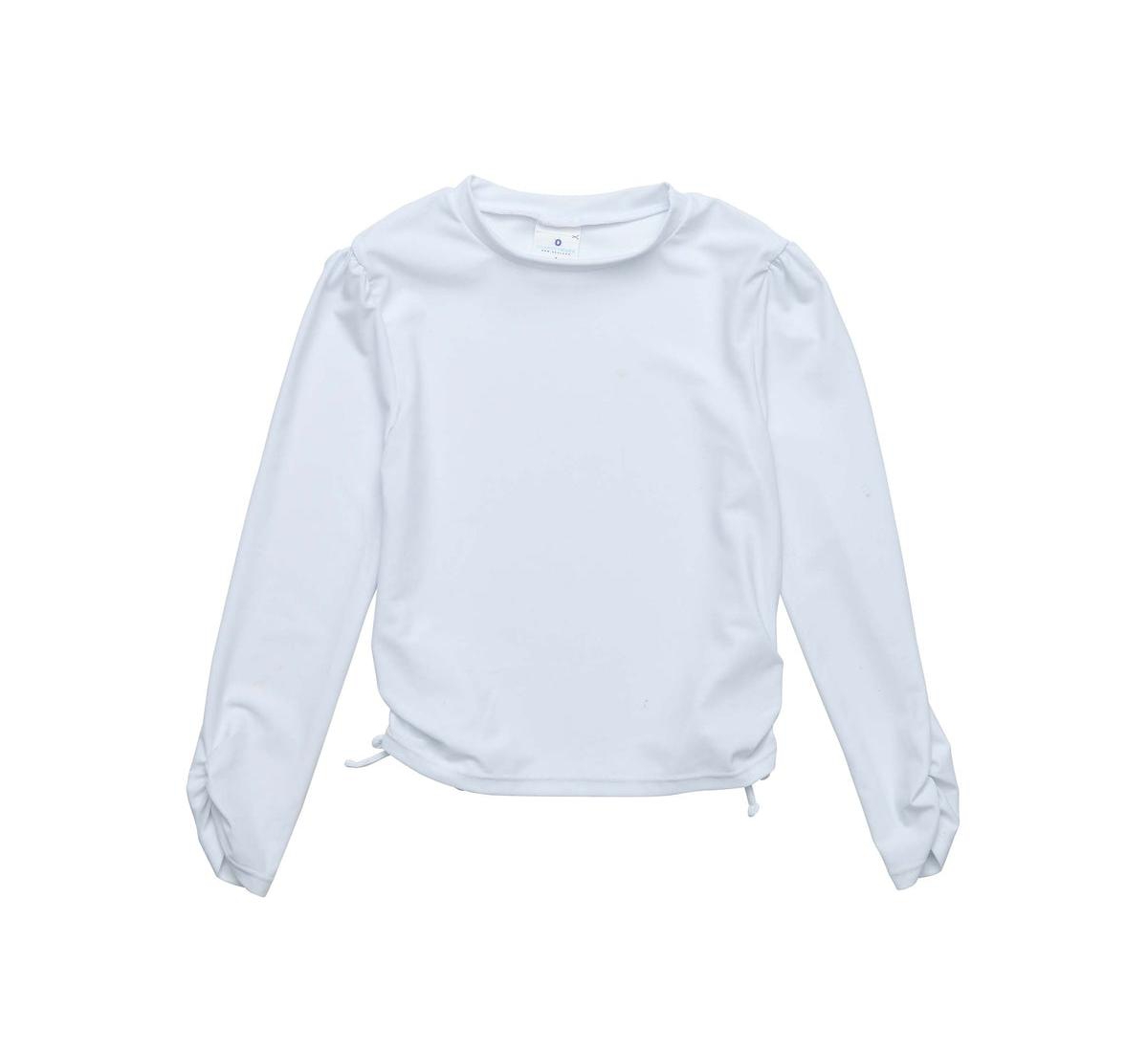 SNAPPER ROCK TODDLER, CHILD GIRLS WHITE ROUCHED LS RASH TOP