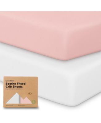 2pk Soothe Fitted Crib Sheets Neutral, Baby Crib Sheets, Fits Standard Nursery Baby Mattress