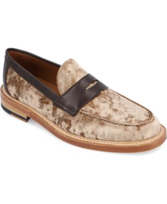Taft Men\'s US 8.5 Fitz Velvet Handcrafted Penny Slip-on Loafers EU41.5 Champagne The Fitz Loafer in Brown Check | TAFT main image 3