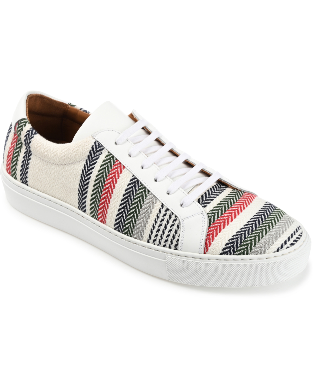 Taft Men's Jack Handcrafted Leather And Water-repellent Sneakers In Stripe