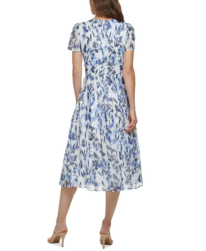 DKNY Women's FloralPrint ButtonFront Midi Dress Macy's