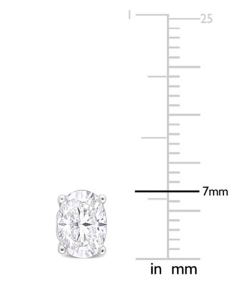 Oval Moissanite Stud Earrings 2 ct. t.w in Sterling Silver