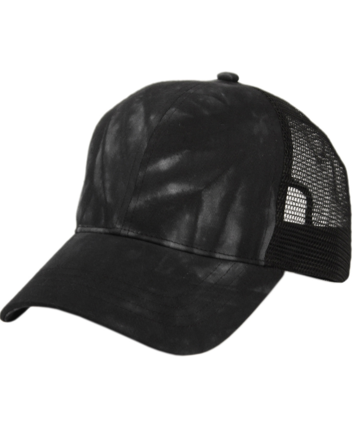 Shop Angela & William Women's Ponytail Messy Buns Tie Dye Truck Mesh Ponycap Hat In Mix Black