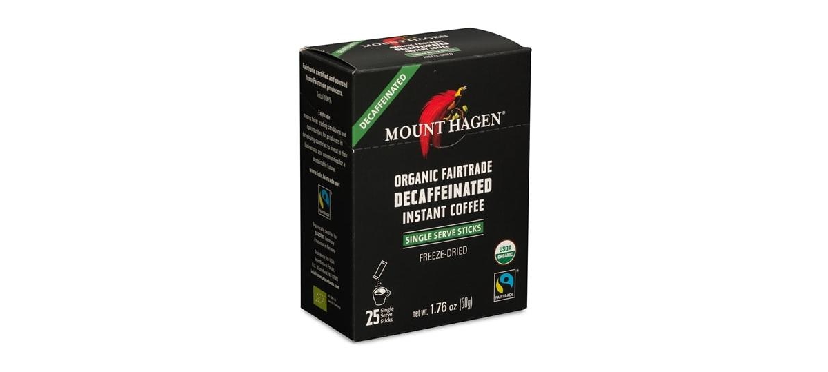 Mount Hagen Organic Decaf Instant Coffee Single Serve (Pack of 2)