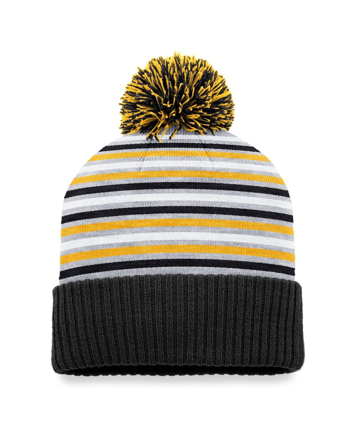 Shop Top Of The World Men's  Black Cal State Long Beach The Beach Dash Cuffed Knit Hat With Pom