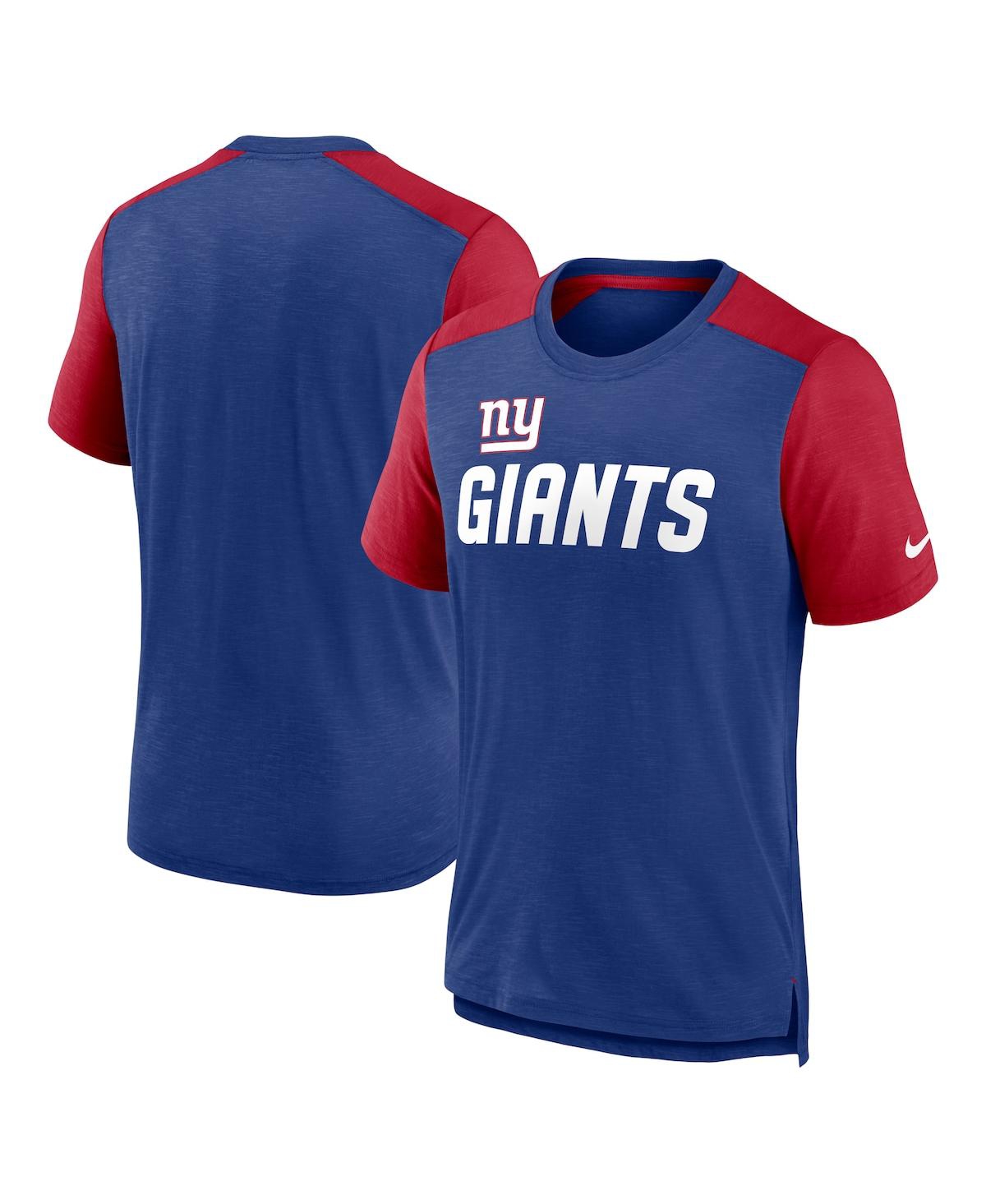 Men's Nike Heathered Red New York Giants Color Block Team Name T-shirt - Heathered Red