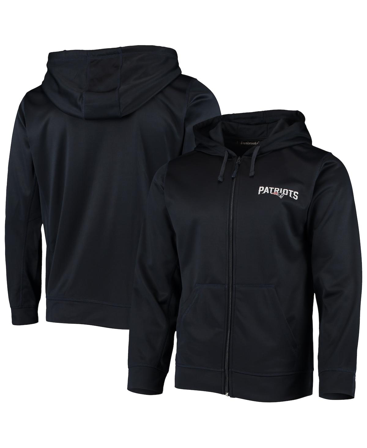 DUNBROOKE MEN'S DUNBROOKE NAVY NEW ENGLAND PATRIOTS TROPHY FLEECE FULL-ZIP HOODIE