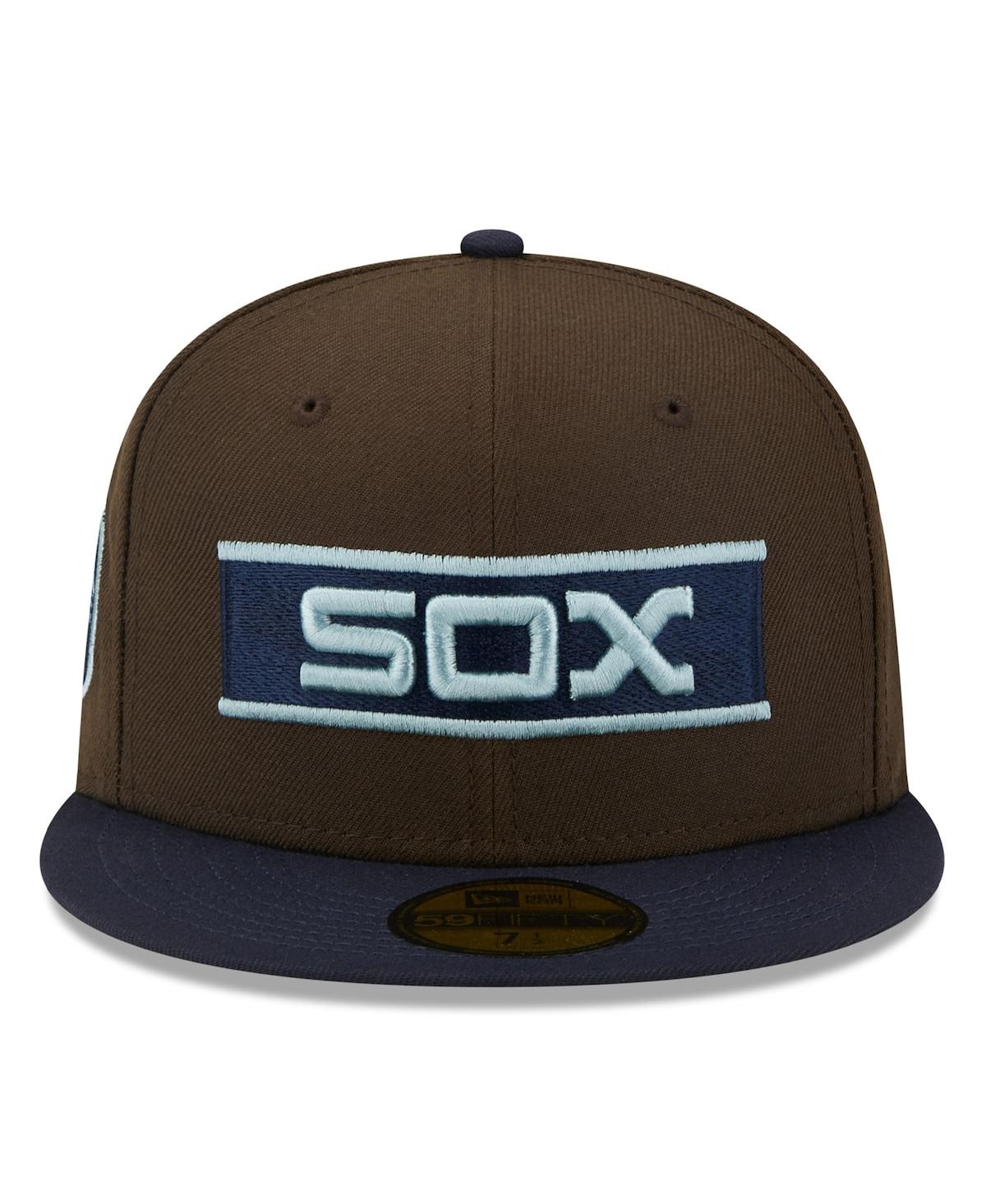Men's New Era Navy Chicago White Sox Comiskey Park 75th Anniversary Walnut 9FIFTY Fitted Hat - Navy