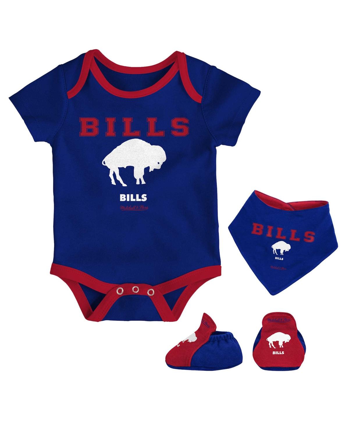 Shop Mitchell & Ness Newborn And Infant Boys And Girls  Royal, Red Buffalo Bills Throwback Bodysuit Bib An In Royal,red