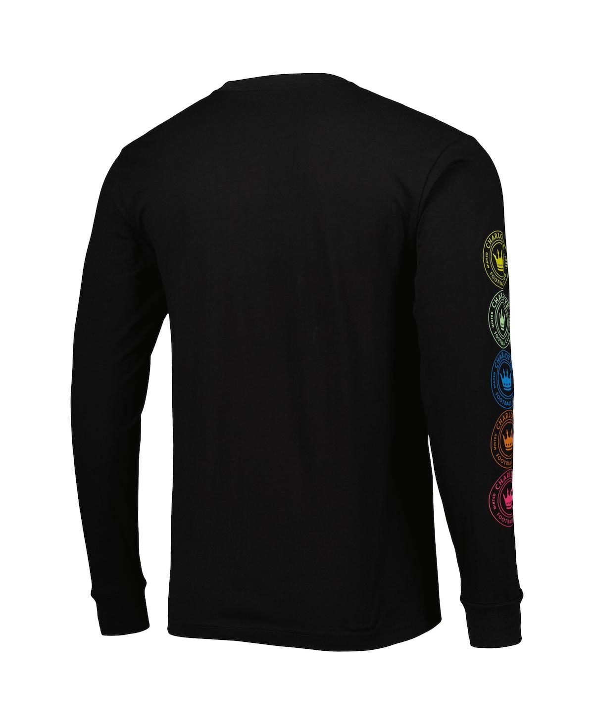 Mitchell & Ness Men's  Black Charlotte Fc Papel Picado Long Sleeve T-shirt In Black