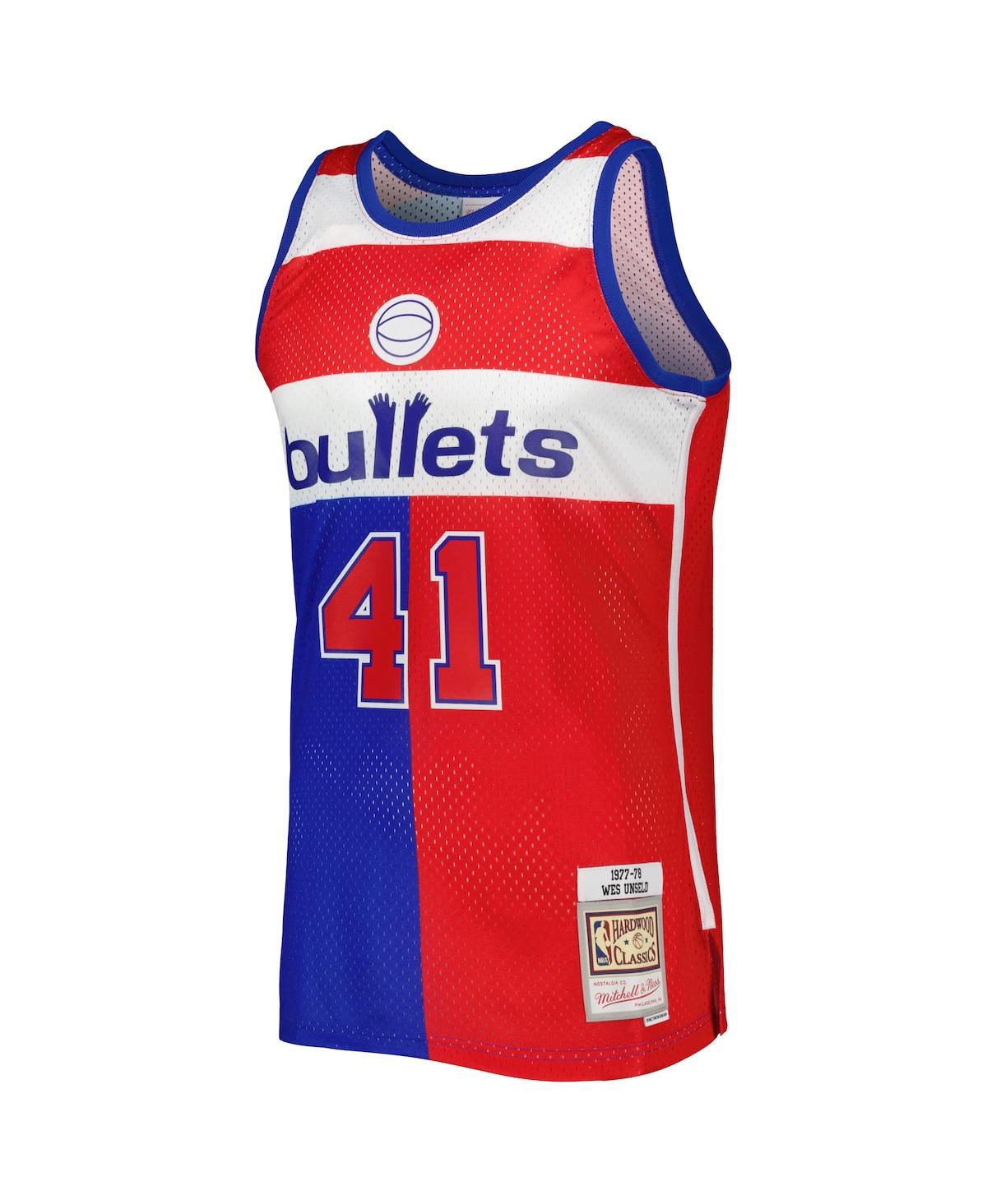 Men's Mitchell & Ness Wes Unseld Red Washington Bullets Hardwood Classics 1977-78 Split Swingman Jersey - Red