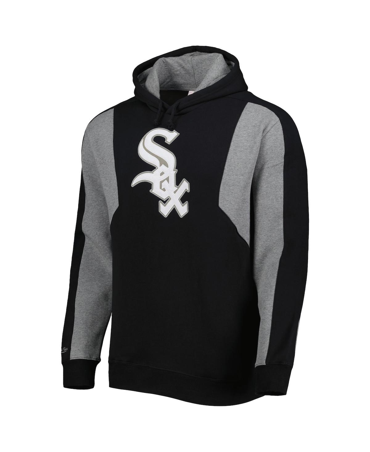 Mitchell & Ness Men's  Black, Gray Chicago White Sox Colorblocked Fleece Pullover Hoodie In Black,gray